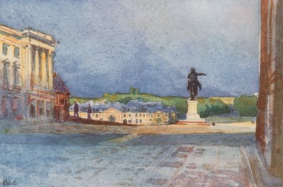 Corte Real, con Estatua de Luis XIV, Versalles de Rene Binet
